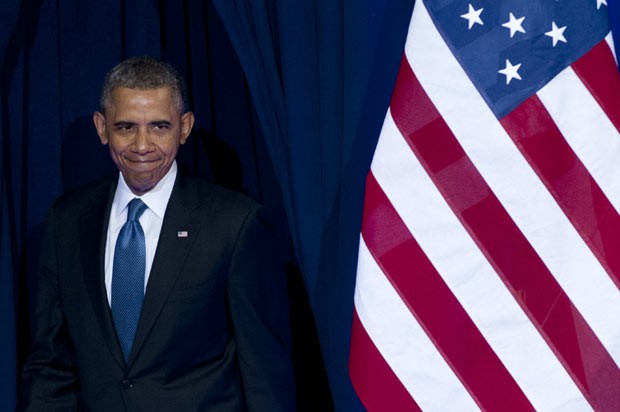 O presidente dos EUA, Barack Obama, chega para falar sobre as mudanças na espionagem americana nesta sexta-feira (17) (Foto: AFP)