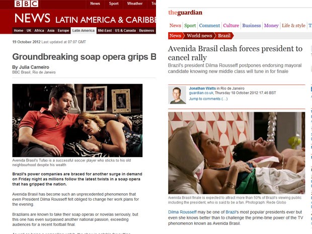 'BBC' e 'The Guardian' analisam o sucesso da novela 'Avenida Brasil' (Foto: Reprodução)