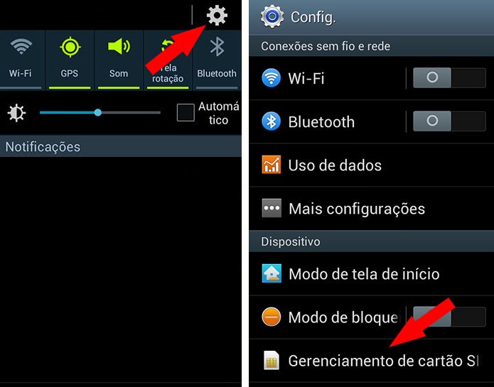 Acesse as configurações dual chip do aparelho (Foto: Reprodução/Paulo Alves)