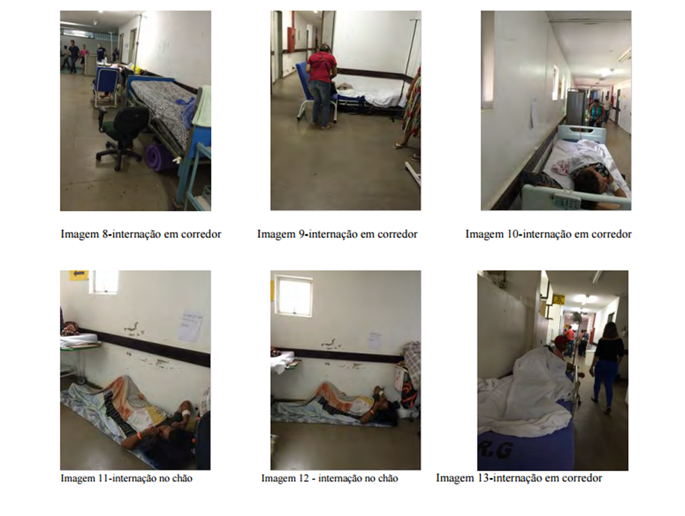 Trecho de relatório mostra passageiros no chão no Hospital Regional do Gama, no DF (Foto: Reprodução)