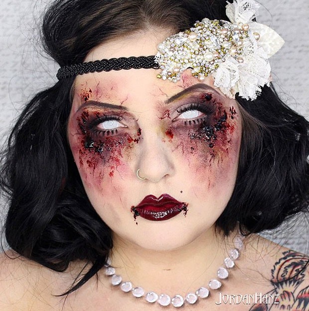 Mulher dos anos 20 travestida de zumbi  uma de suas criaes (Foto: Reproduo/Instagram/JordanHanz)