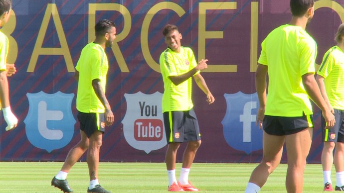 Neymar treino Barcelona (Foto: Reprodução)