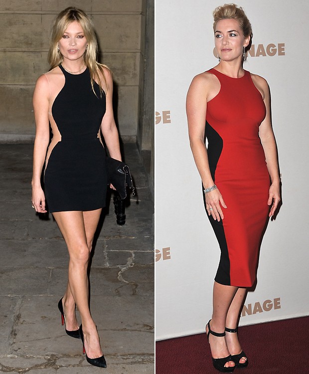 Kate Moss e Kate Winslet são fãs absolutas dos vestidos óticos de Stella McCartney (Foto: Getty Images)