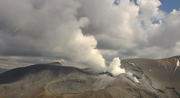 Estudantes são surpreendidos por erupção rara de vulcão neozelandês (Foto: BBC)