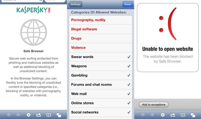 Kaspersky Safe Browser adiciona mais segurança na sua navegação (Foto: Divulgação/App Store)