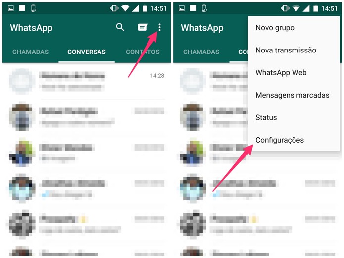 Acesse as Configurações do WhatsApp (Foto: Reprodução/Lucas Mendes)