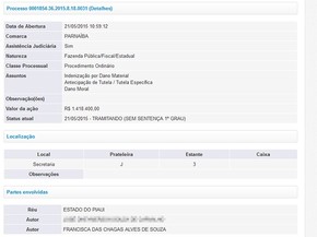 Processo TJ (Foto: tjpi.jus.br)
