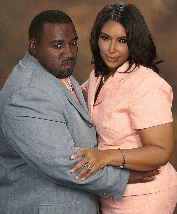 Kanye West e Kim Kardashian (Foto: Reprodução)