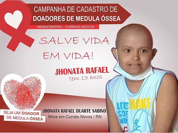 Família de Jhonatha Raphael Sabino, de 13 anos, procura doador de medula óssea (Foto: Divulgação)
