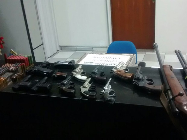 Homem estava com 14 armas diferentes em casa (Foto: Divulgação/Polícia Militar)