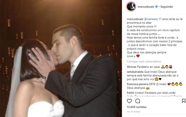 Marcus Buaiz se declara a Wanessa nos 11 anos juntos (Foto: Reprodução/Instagram) Marcus Buaiz se declara a Wanessa nos 11 anos juntos (Foto: Reprodução/Instagram)