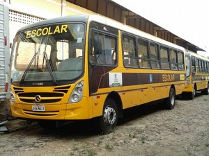 Ônibus escolares estão abandonados no depósito da Seduc no Piauí (Foto: Raimundo Lima/TV Clube)