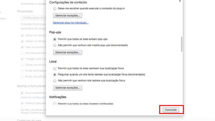 Conclua a ação no Chrome (Foto: Reprodução/Camila Peres) Conclua a ação no Chrome (Foto: Reprodução/Camila Peres)