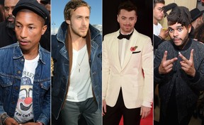 Pharrell Williams / Ryan Gosling  / Sam Smith - The Weeknd (Foto: AFP / Getty Images)