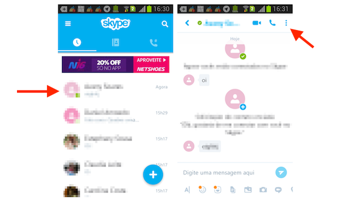 Acessando as opções para um chat do Skype no Android (Foto: Reprodução/Marvin Costa) (Foto: Acessando as opções para um chat do Skype no Android (Foto: Reprodução/Marvin Costa)) Acessando as opções para um chat do Skype no Android (Foto: Reprodução/Marvin Costa) (Foto: Acessando as opções para um chat do Skype no Android (Foto: Reprodução/Marvin Costa))