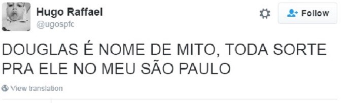 Torcedores comentam sobre Douglas, provável reforço do São Paulo (Foto: Reprodução)