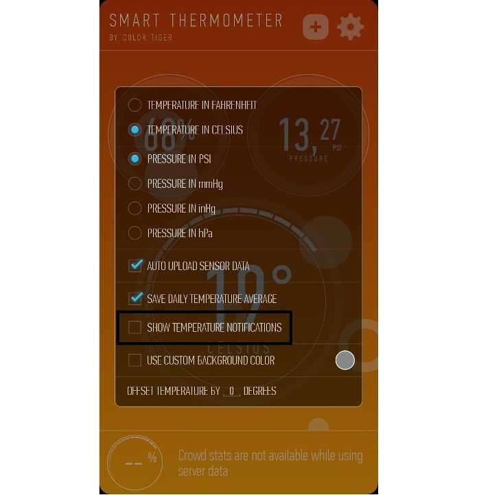 Configurando o Smart Thermometer para exibir a temperatura nas notificações do smartphone (Foto: Reprodução/Lívia Dâmaso)