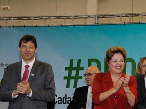 Haddad e Dilma participaram de evento em SP (Foto: Roberto Stuckert Filho/PR)