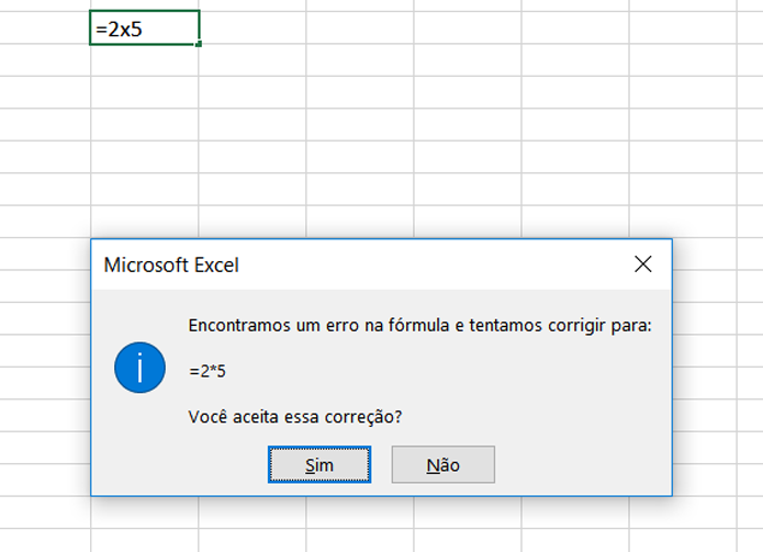 No Excel, uma multiplicação é simbolizada pelo *, e não pelo x (Foto: Reprodução/Filipe Garrett)