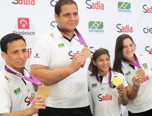 Felipe Kitadai, Rafael Silva, Sarah Menezes e Mayra Aguiar (Foto: Rodrigo Faber / Globoesporte.com)