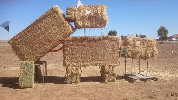 Fazendeiro pode ser multado devido à escultura de feno que simula sexo entre touro e vaca (Foto: Reprodução/Twitter/Tully Smith)
