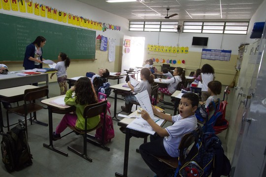 ILHA SOLTEIRA / SP - 21.08.2015: LOUSA ESCOLAR - Lousa em escola na cidade de Ilha Solteira. (Foto:) ORG XMIT: 985183 (Foto:  Ana Druzian /Fotoarena/Folhapress)