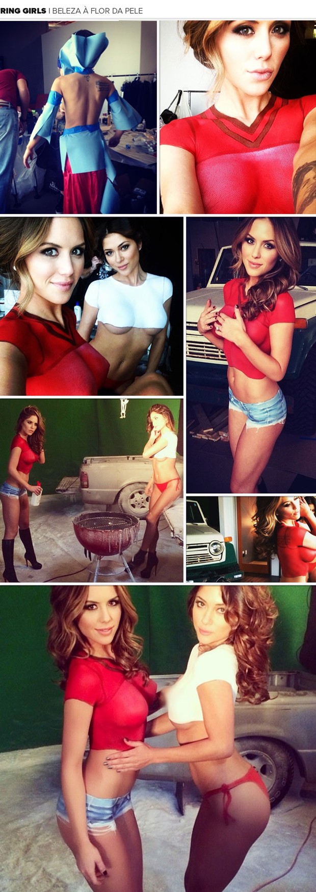 MOSAICO - Ring girls arianny Celeste e Britney Palmer body paint (Foto: Reprodução / Instagram)