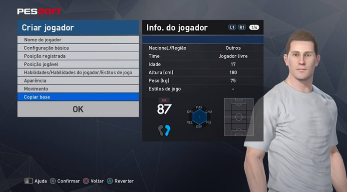 PES 2017: como criar um jogador com suas características no jogo (Foto: Reprodução/Felipe Vinha)