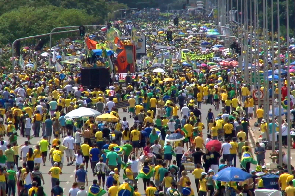Esplanada dos Ministérios, Brasília, manifestação, protesto (Foto: TV Globo)