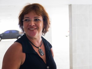 Marcia Marins, turista de Brasília, estava hospedada no hotel desde o dia 14. (Foto: Jonathan Lins/G1)