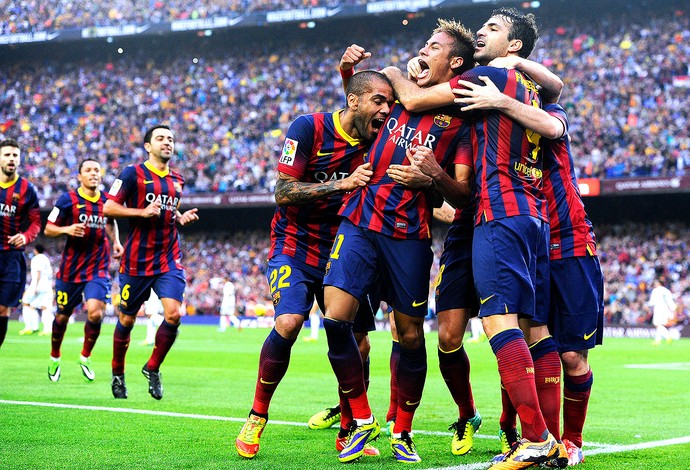 Neymar comemoração gol do Barcelona jogo Real Madrid (Foto: Getty Images)