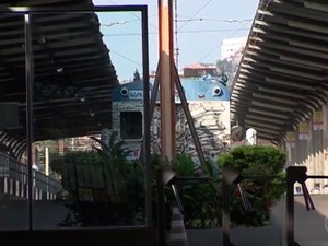 Estação de trem da Calçada vazia por conta da paralisação dos trabalhadores do trasnporte nesta quarta-feira (5). Salvador. Bahia (Foto: Reprodução/ TV Bahia)