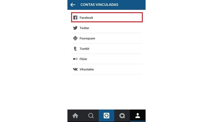 Lista com redes sociais que podem ser vinculadas ao Instagram (Foto: Reprodução/ Raquel Freire)