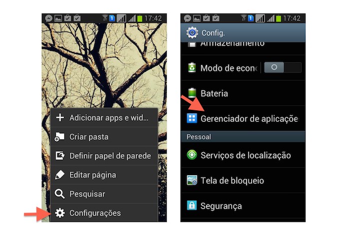 Acessando as configurações do Android para desinstalar o Mobogenie (Foto: Reprodução/Marvin Costa)