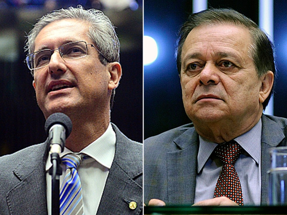 Os líderes do PSD, Rogério Rosso (DF), e do PTB, Jovair Arantes (Foto: Nilson Bastian e Alex Ferreira / Câmara dos Deputados)