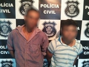 Dupla foi presa em flagrante e, segundo a polícia, confessou o crime em Mozarlândia, Goiás (Foto: Divulgação/Polícia Civil)