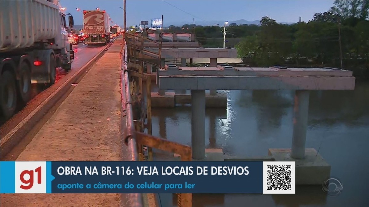 Obra nas pontes sobre o Rio dos Sinos interdita a BR 116 até segunda