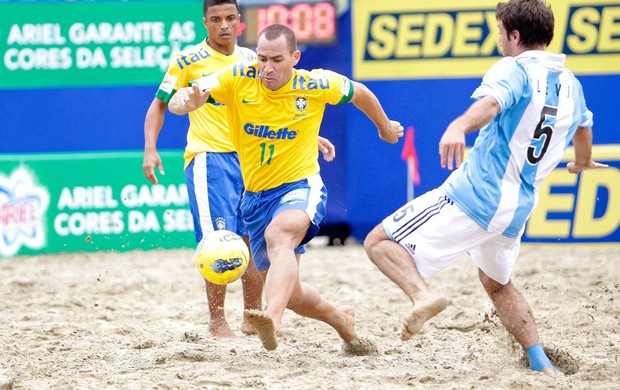 Futebol de Areia, Brasil e Argentina (Foto: Marcello Zambrana / Inovafoto)