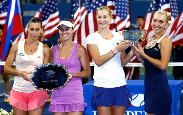 Martina Hingis, Flavia Pennetta, Ekaterina Makarova e Elena Vesnina US open (Foto: Getty Images)
