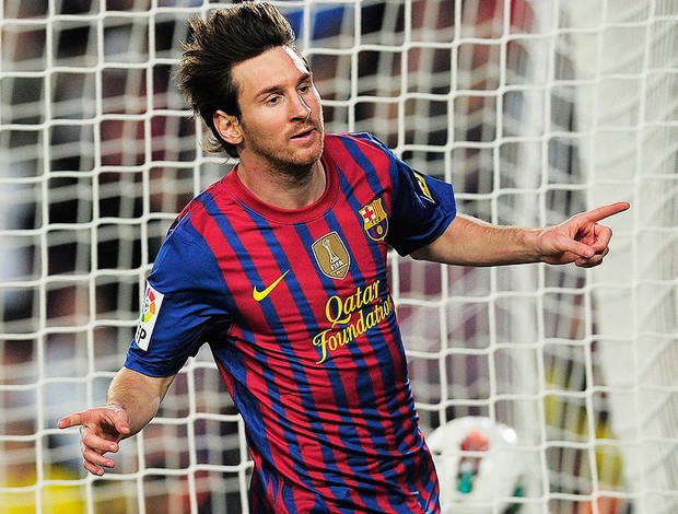 Comemoração Messi - Barcelona X Malaga (Foto: Ag. AFP)