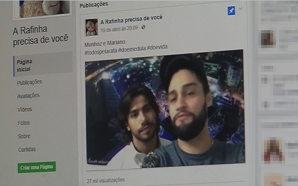Munhoz e Mariano mandam mensagem de apoio para Rafaela (Foto: Reprodução/TV TEM)