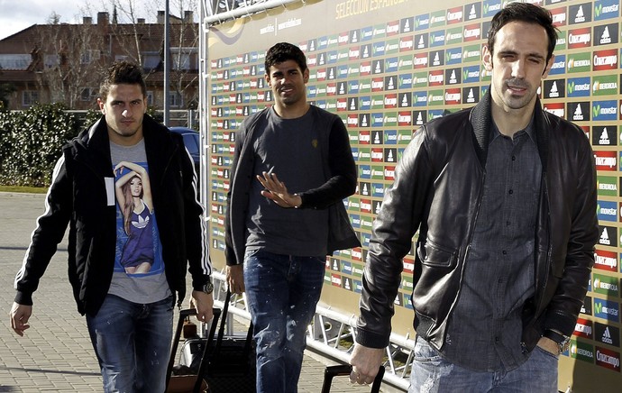Diego Costa koke e juanfran chegada à seleção espanhola (Foto: Agência EFE)