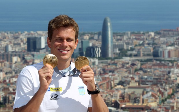 cesar cielo medalha natação ouro natação barcelona (Foto: Satiro Sodre/SSPress)