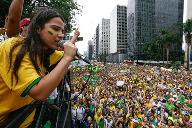 Ronaldo na manifestação em SP (Foto:  Vanessa Carvalho / BPP / AGNEWS)