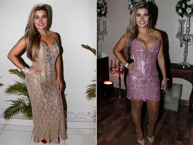Gracy Kelly, a Mulher Maçã, usa dois looks em casamento em São Paulo (Foto: Celso Tavares/ EGO)