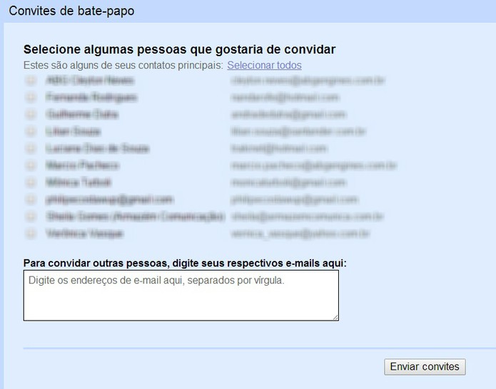 Envio de convite para lista de contato no Gmail (Foto: Reprodução/ Marcela Vaz)