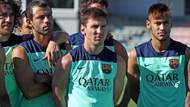 Neymar Messi treino Barcelona (Foto: MIguel Ruiz / FC Barcelona)