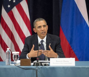 O presidente dos EUA, Barack Obama, durante a 8ª reunião de cúpula do G20 (Foto: AP Photo/Pablo Martinez Monsivais)