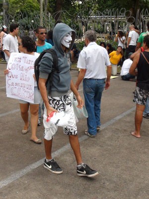 Manifestação (Foto: Ruan Melo/G1)