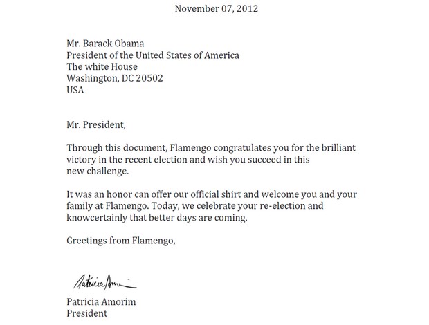patricia amorim carta obama ingles (Foto: Reprodução)